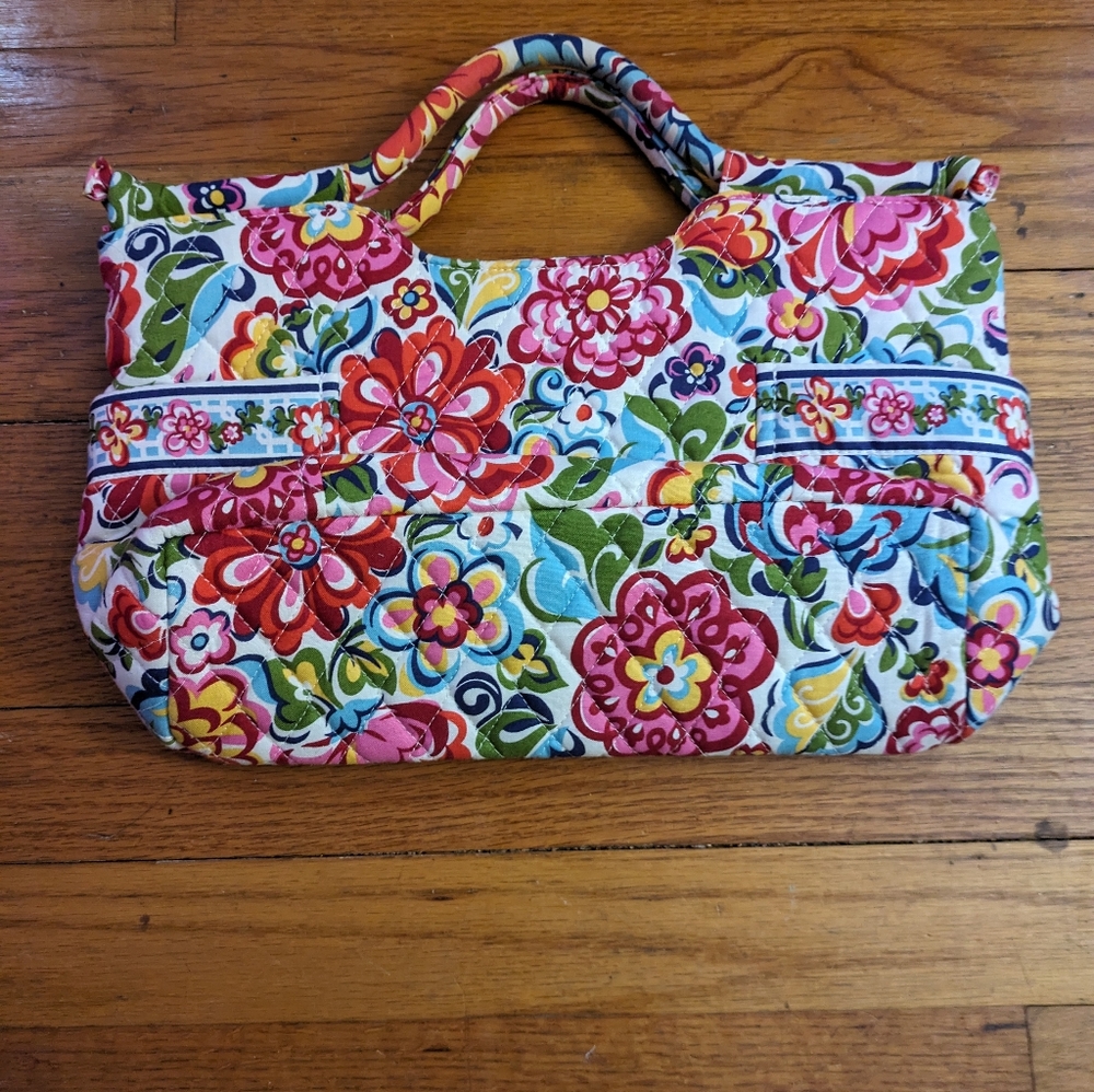 Vera Bradley Hope Garden Satchel retired pattern nice size and bright colors - Picture 6 of 10
